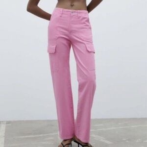 Zara pink cargo pants